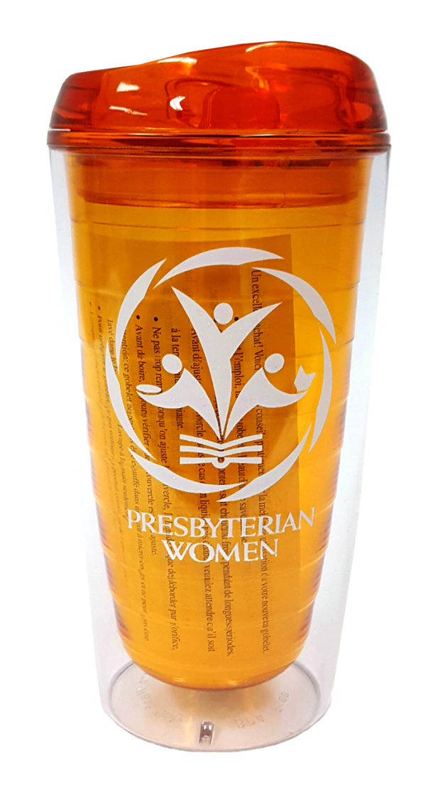 PW logo BPA-free tumbler, orange