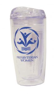 PW logo BPA-free tumbler, clear