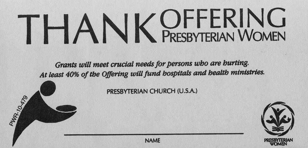 Thank Offering group giving envelope – Presbyterian Women
