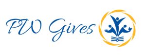 "PW Gives" in script with PW logo