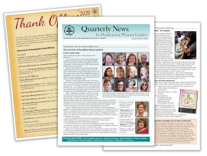 pages of the newsletter fanned out, showing articles inside