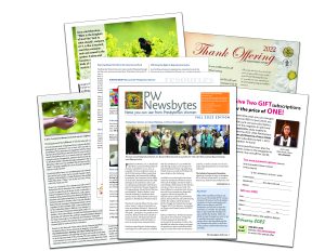newsletter pages fanned out