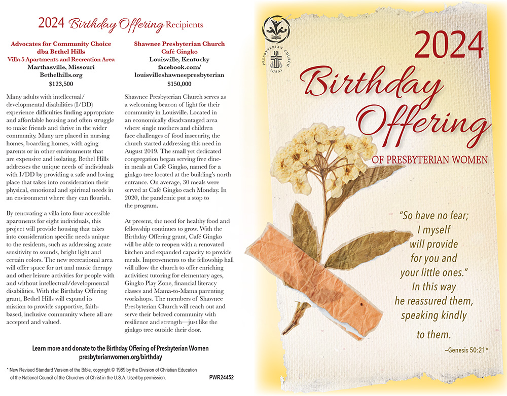 2024 Birthday Offering Bulletin Cover Presbyterian Women