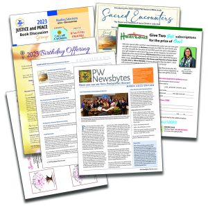 fanned pages of newsletter