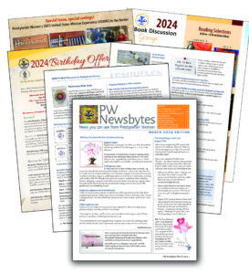 fanned out pages of newsletter