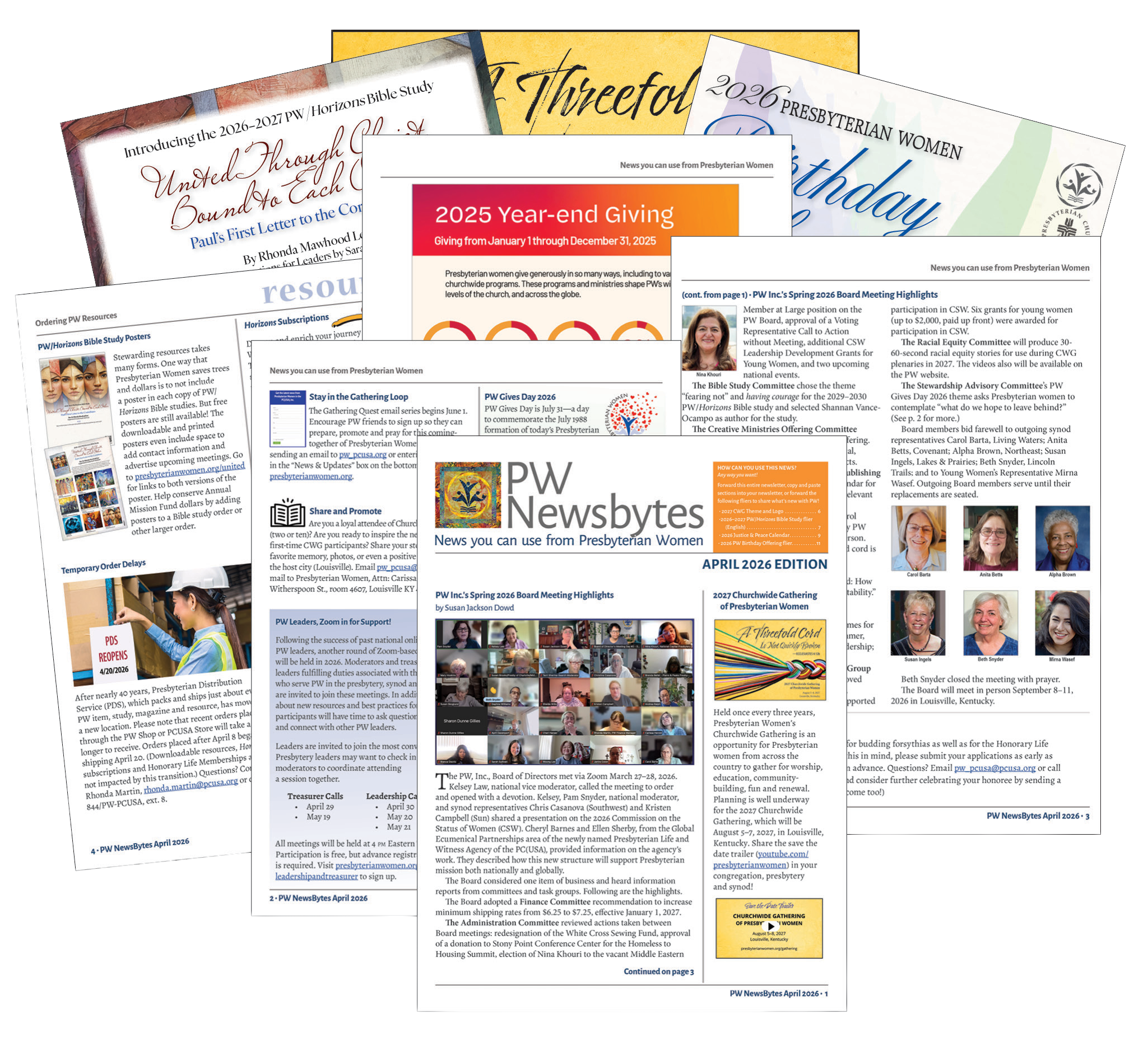 fanned pages of newsletter